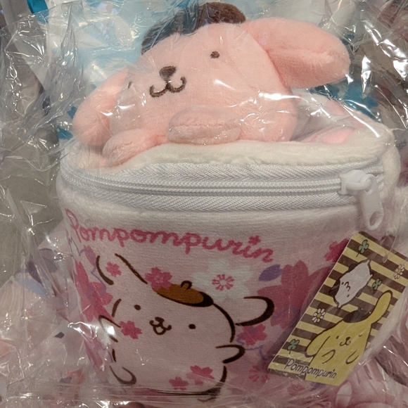Pompompurin YumeTwins Exclusive Sakura Latte Mug Pouch - Picture 2 of 5